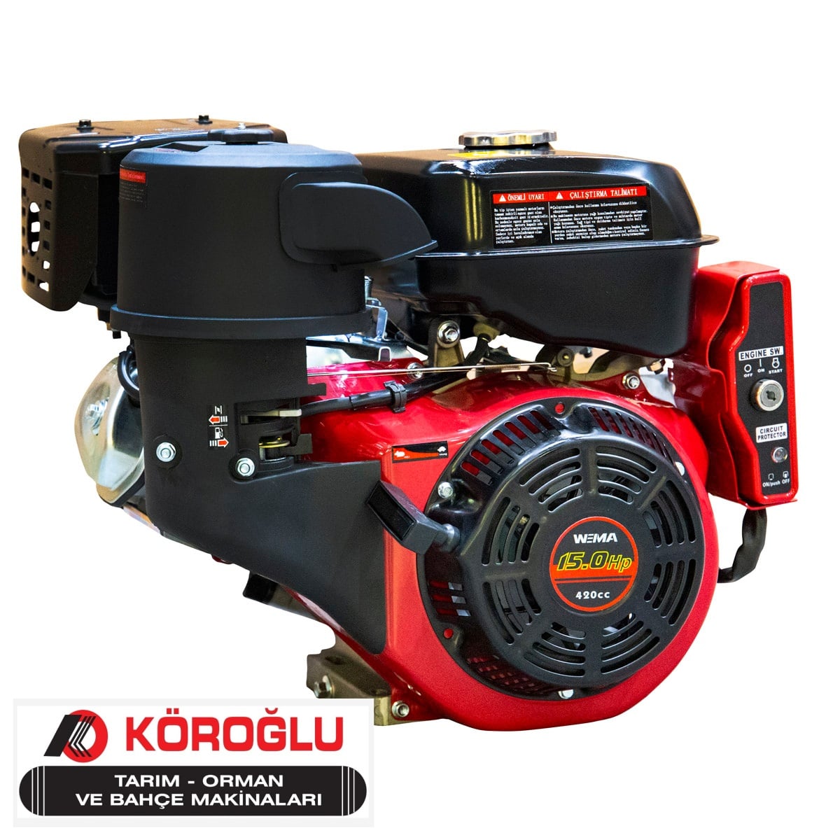 WM190FE-2/P BENZİNLİ MOTOR 15HP KAMALI TİP MARŞLI WEIMA